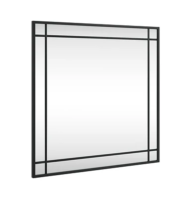 vidaXL Wall Mirror Black 23.6"x23.6" Square Iron