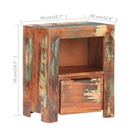 vidaXL Bedside Cabinet 15.7"x11.8"x19.7" Solid Reclaimed Wood