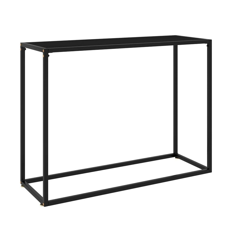 vidaXL Console Table Black 39.4"x13.8"x29.5" Tempered Glass