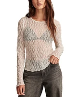 Lucky Brand Women's Lace Layering Long-Sleeve Top