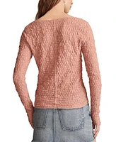 Lucky Brand Women's Textured-Lace Square-Neck Top