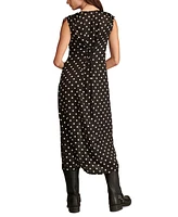 Lucky Brand Women's Satin Button-Front Midi Dress