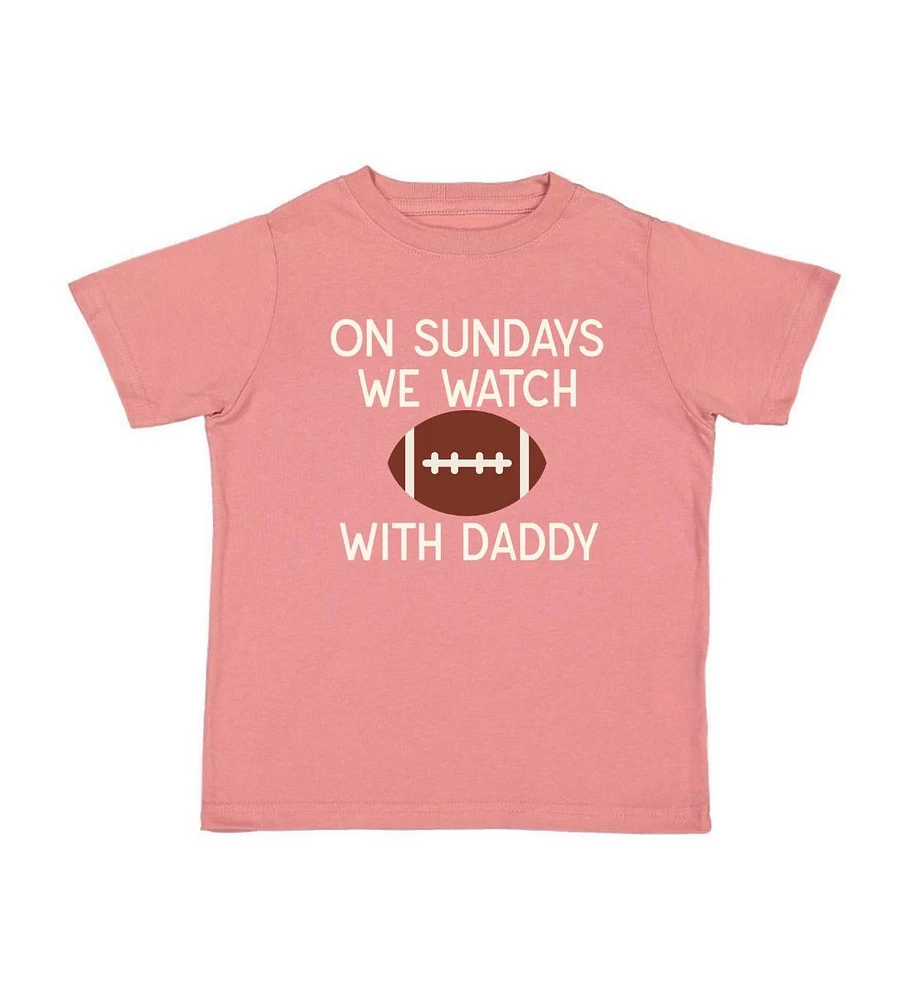 Sweet Wink Toddler Girls Football Sundays With Daddy Short Sleeve T-Shirt