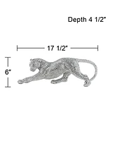 Studio 55D Silver Prowling Leopard 17 1/2" Wide Accent Sculpture