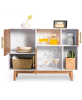 Gymax Sideboard Storage Cabinet w/Storage Compartments Buffet Tv Stand Coffee