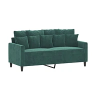 vidaXL 2-Seater Sofa Dark Green 55.1" Velvet