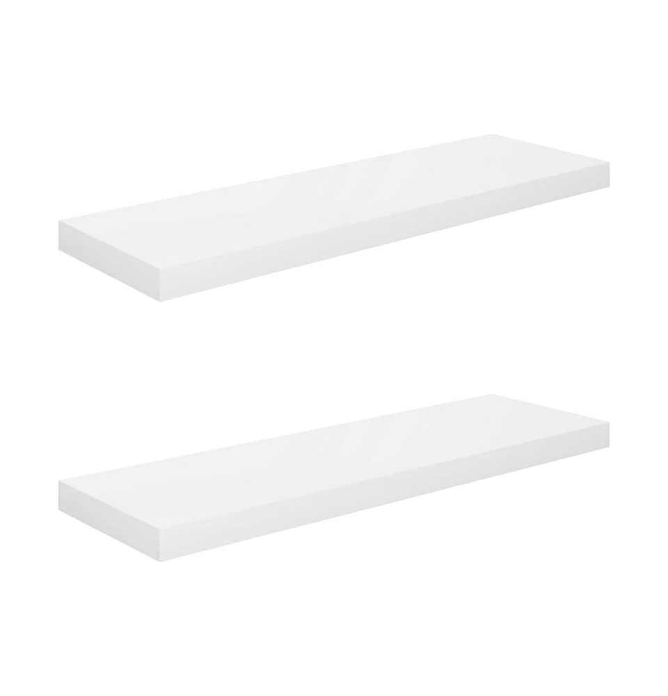 vidaXL Floating Wall Shelves pcs High Gloss 31.5"x9.3"x1.5" Mdf