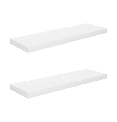 vidaXL Floating Wall Shelves pcs High Gloss 31.5"x9.3"x1.5" Mdf