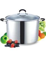 Cook N Home 20 Quart Professional Stainless Steel Stock Pot with Stay-Cool Handles, silver