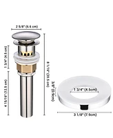 Aquaterior Pop Up Drain with Overflow Mounting Ring Kit for Countertop Sink