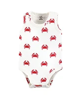 Touched by Nature Baby Boys Organic Cotton Sleeveless Bodysuits, Mystic Sea Creatures