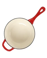 Crock-Pot 3 Qt Enamel Cast Iron Sauce Pan W/Lid - Gradient Red