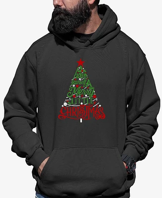 La Pop Art Men's Have Yourself a Merry Little Christmas Word Hooded Sweatshirt