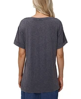 Frye Women's Stonewashed Rolled-Cuff Graphic Tee