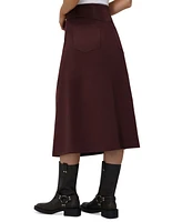 Frye Women's Faux-Suede Corset-Seamed Midi Skirt