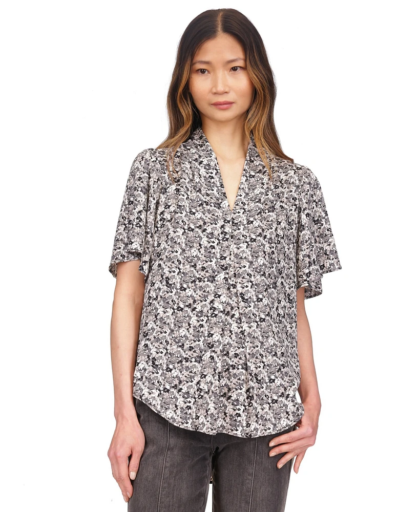 Michael Kors Women's Printed V-Neck Top