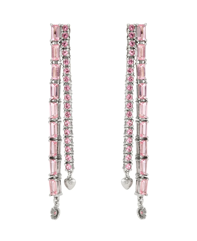 Coach Faux Stone Signature Charm Tennis Earrings