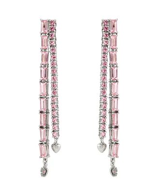 Coach Faux Stone Signature Charm Tennis Earrings