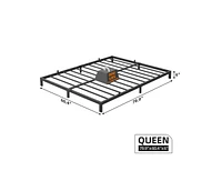 gaomon 6 Inch Queen Bed Frame, Low Profile Metal Platform Frame Support Mattress Foundation, Noise Free, Easy Assembly, Black