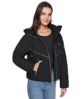 Karl Lagerfeld Paris Women's Rhinetone-Trim Hooded Puffer Jacket