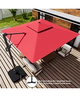 Boyel Living 10 ft. Aluminum and Steel Cantilever Outdoor Patio Umbrella With Led Light