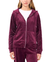 Vince Camuto Women's Velour Quilted-Sleeve Hoodie