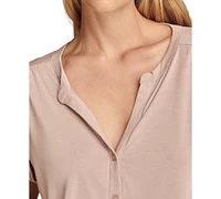 Lucky Brand Women's Sandwash Short Sleeve Button Front Shirt