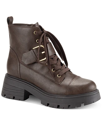 Sun + Stone Women's Rickyy Combat Booties, Created for Macy's