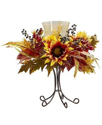 Slickblue Sunflower Candelabrum - Bright and Cheerful Table Centerpiece