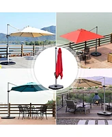 Givimo 4 Pieces 195 lbs Patio Cantilever Offset Umbrella Base Weight Sand