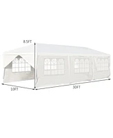 Givimo 10 x 30 Feet Outdoor Canopy Tent with 6 Removable Sidewalls and 2 Doorways