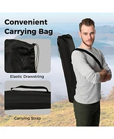 Givimo Folding Camping Chair with Footrest Camping Lounge Chair with Carry Bag-Black