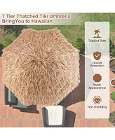 Givimo 7.2 Feet Patio Thatched Tiki Umbrella Hawaiian Hula Beach Umbrella