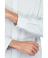 Vustra Men's Square Print Long Sleeve Shirt