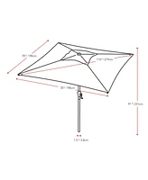 CorLiving 9ft Square Tilting Sand Grey Patio Umbrella