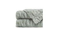 Chanasya Premium Ruched Faux Fur Throw Blanket - Luxurious, Soft Reversible Mink 50" x 65” Marble
