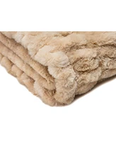 Chanasya Premium Ruched Faux Fur Throw Blanket - Luxurious, Soft Reversible Mink Blanket - 108" x 86” (King Size) - Dark Gray