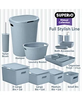 Superio Ribbed Design Laundry Basket, 35 L Eco-Friendly Laundry Basket