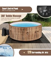Inolait 72 Inches Inflatable Hot Tub Spa with 120 Air Jets Electric Heater Pump for 4-6 Person-Coffee