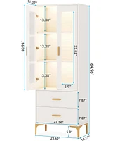 Tribesigns 5-Tier Bookshelf and Bookcase Set of 2, Tall Bookcase with 12 Open Display Shelves, Wooden Book Shelf Shelving Unit with Metal Frame for Ho