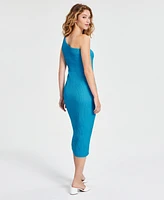 Bar Iii Women's One-Shoulder Asymmetric Midi Dress, Created for Macy's