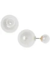 Anne Klein Gold-Tone Imitation Pearl Front Back Earrings