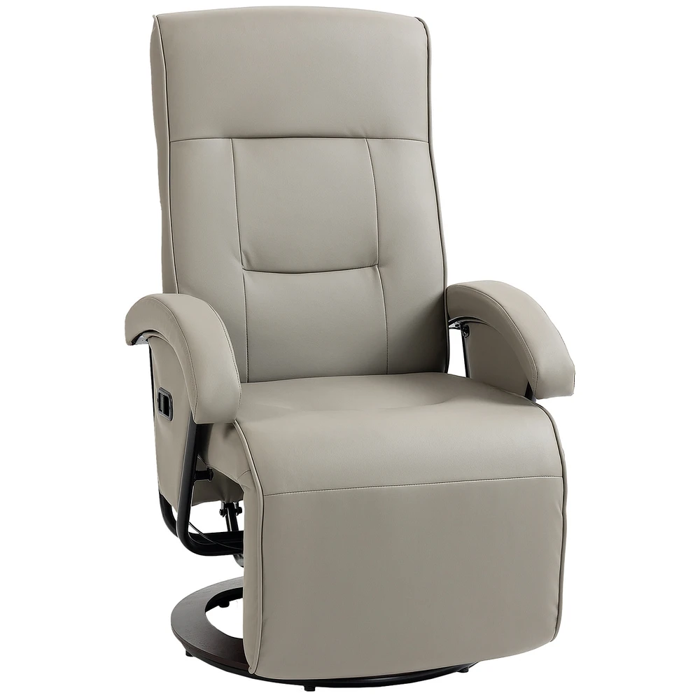 Simplie Fun Swivel Recliner with Adjustable Backrest and Footrest