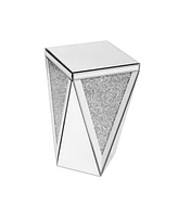 Simplie Fun 13.8" Mirrored End Table with Crushed Diamonds