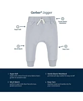 Gerber Baby Boys Navy and Grey Premium Joggers, 3-Pack