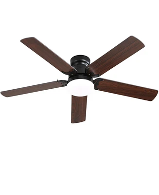 Sofucor 42" Black Ceiling Fan With Light with 5 Mdf Blades