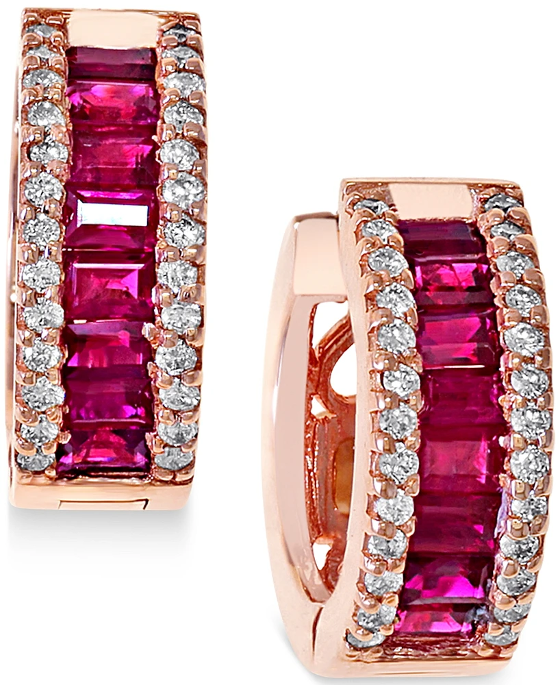 Effy Sapphire (1-1/2 ct. t.w.) and Diamond (3/8 Earrings 14k White Gold (Also available Ruby)