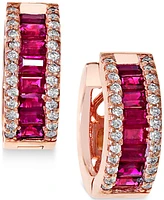 Effy Sapphire (1-1/2 ct. t.w.) and Diamond (3/8 Earrings 14k White Gold (Also available Ruby)