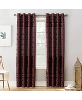 Sun Zero Elidah Textured Velvet Medallion 50" x 84" Blackout Grommet Curtain Panel