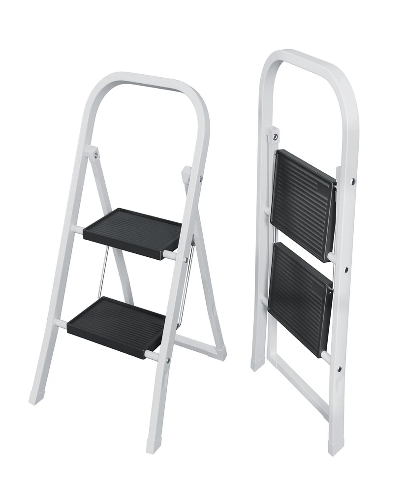 Streamdale Furniture Folding 2-Step Ladder: Space-Saving, Sturdy, and Non-Slip